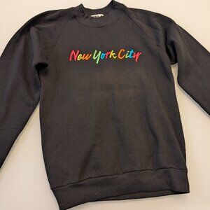 HRLA Jerzees Vintage Streetwear New York City Black Sweatshirt Size S